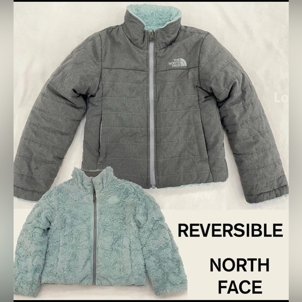 The North Face Jacket Reversible Dual Sided Mossbud Swirl Gray Blue Size XS 6